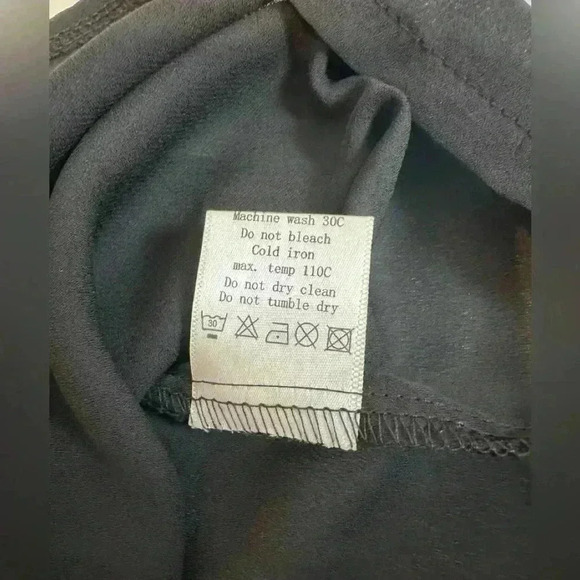 NWT - Allegra K Sheer Black Blouse w/gold button accents and bow (Size XL) - Picture 6 of 12